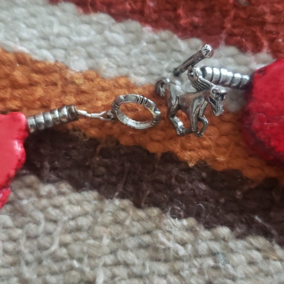 🎄Ladie's Red Coral Slab Stone Necklace - Picture 4 of 4